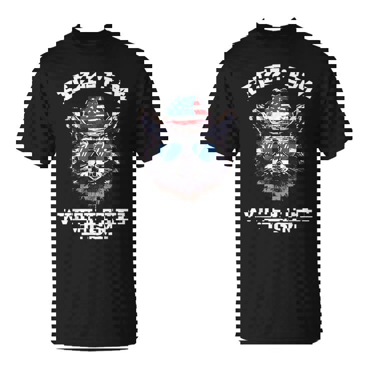 Patriotic Rizz Em With The Tism Raccoon Meme 4Th Of July T-Shirt