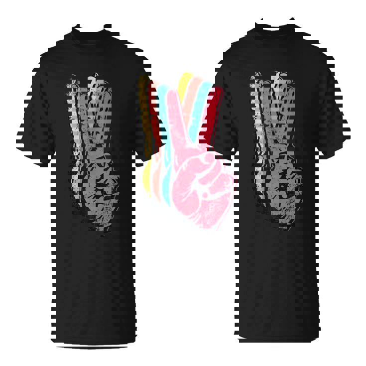 Peace Hand Sign Retro Vintage 70S 80S 90S Pop Culture T-Shirt