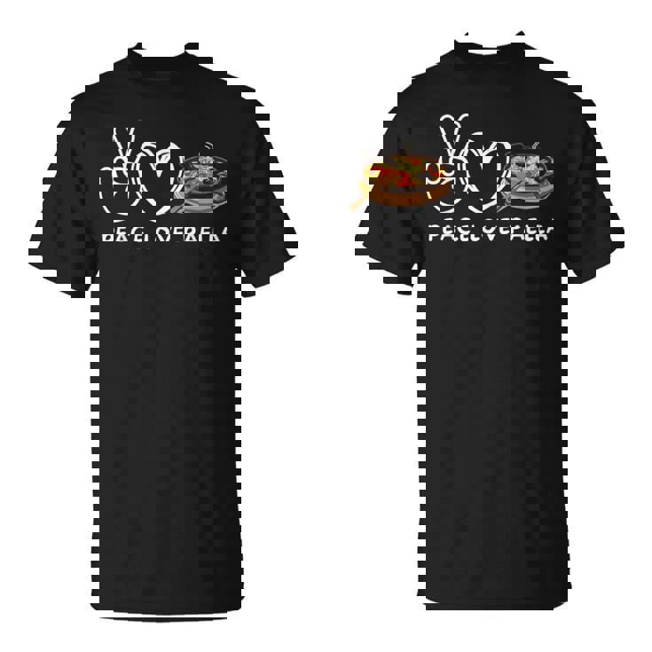 Peace Love Paella Retro Paella Amante De La Comida Camiseta unisex