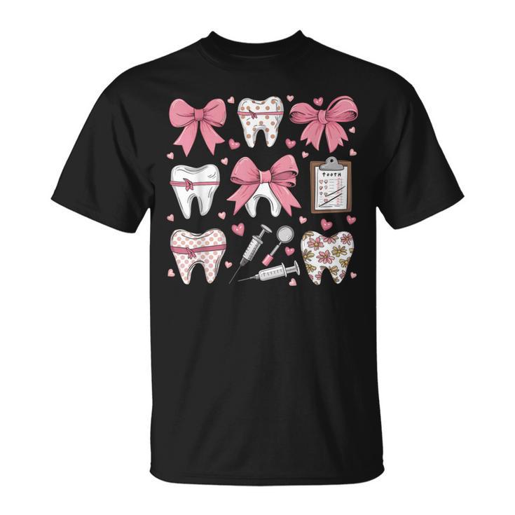 Pink Coquette Bow Cute Th Dentist Squad Dental Assistant T-Shirt -  Monsterry CA