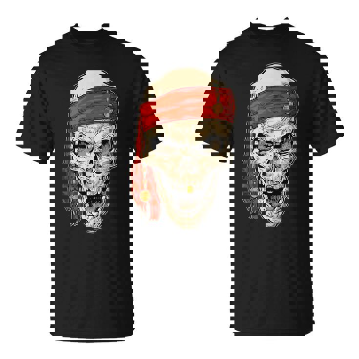 Pirata Cráneo En Pañuelo Pirata Aventura Camiseta unisex