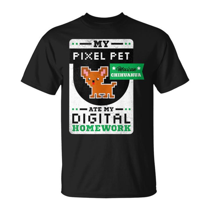 Pixel Pet Ate My Digital Homework Online Chihuahua Dog Tank Top T-Shirt