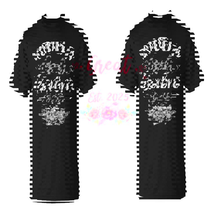 Promoted To Great Grandma Est 2025 First Time Grandma T-Shirt
