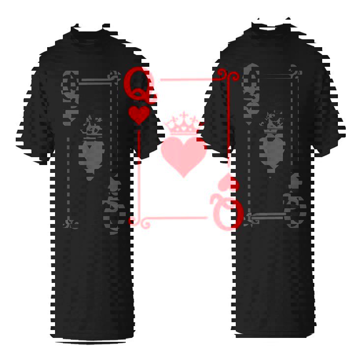 Queen Hearts Card Costume Playing Cards Queen Of Hearts T-Shirt