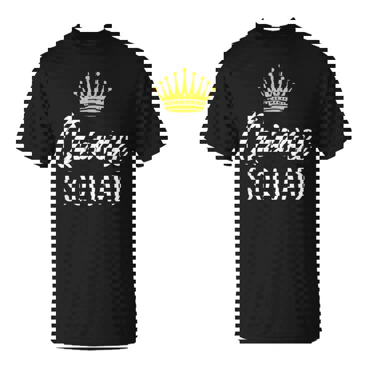 Quince Squad Quinceanera 15 ° Compleanno Corona Latina Matching Maglietta