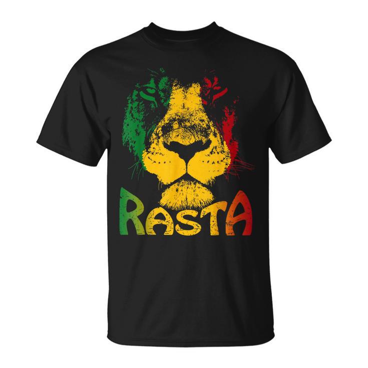 Rasta Lion Lionhead Reggae Rastafari Jamaica T-Shirt