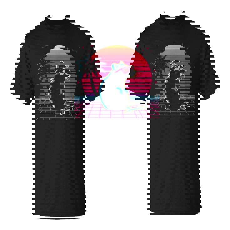 Rataporwave Style -Intage Oldschool Rat Mouse Lover Maglietta