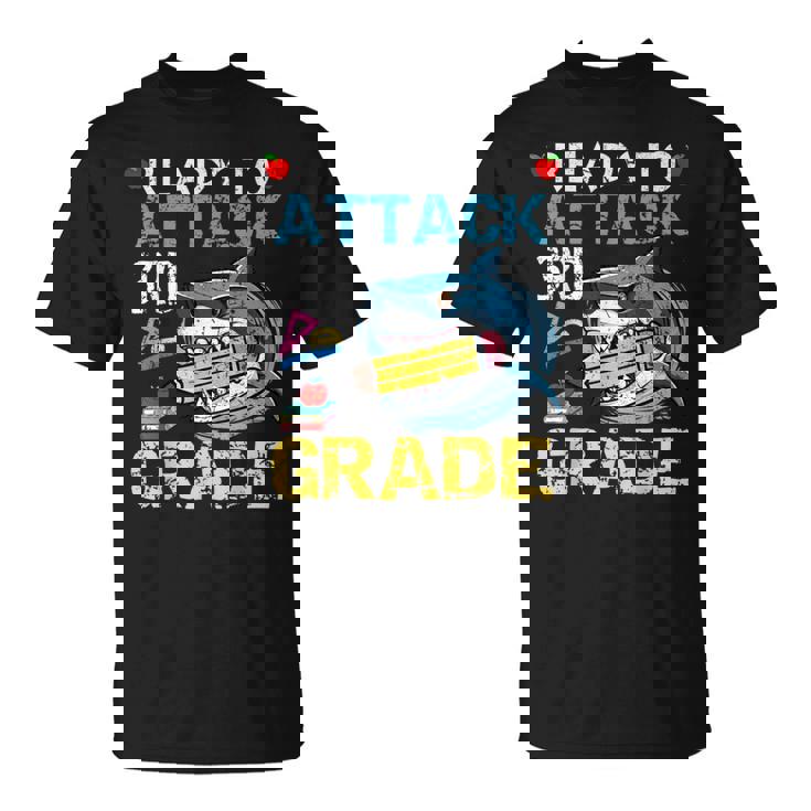 Ready To Attack 3Rd Grade Shark 3Rd First Day School T-Shirt