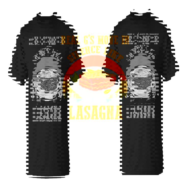 Real Gs Move In Silence Like Lasagna Retro Vintage Sunset T-Shirt