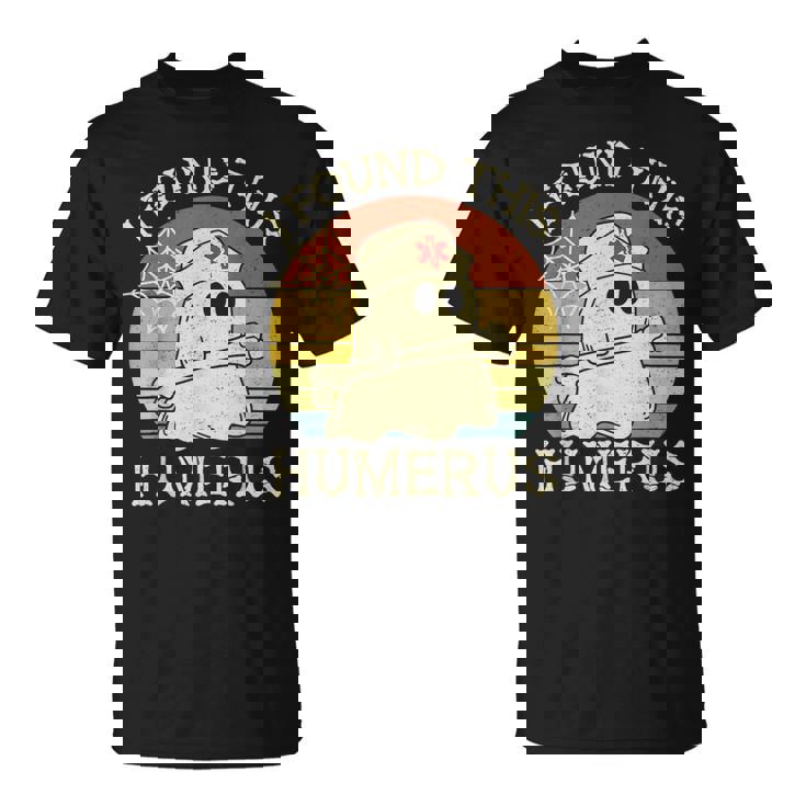 Retro I Found This Humerus Halloween Ghost Nurse Humorous T-shirt