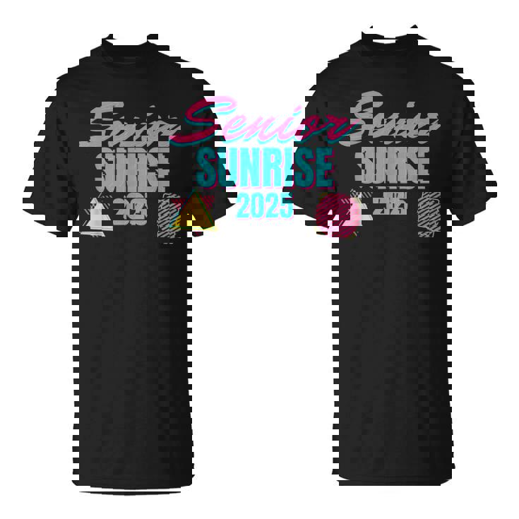 Retro Senior Sunrise 2025 High School 12Th Twelfth Grade T-Shirt