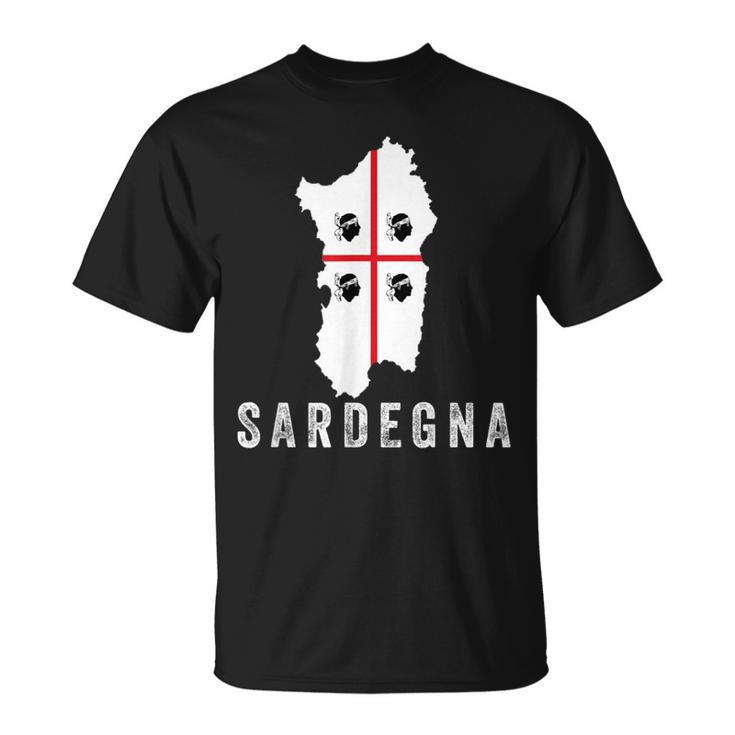 Sardegna Sardinien Karte Flagge Urlaub Italien T-Shirt