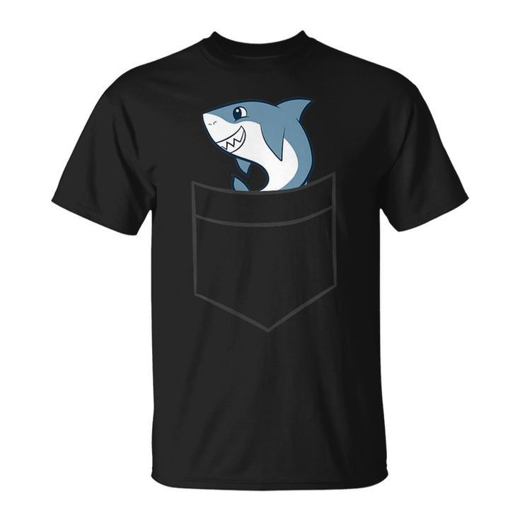 Shark In A Pocket Cute Pocket Shar T-Shirt