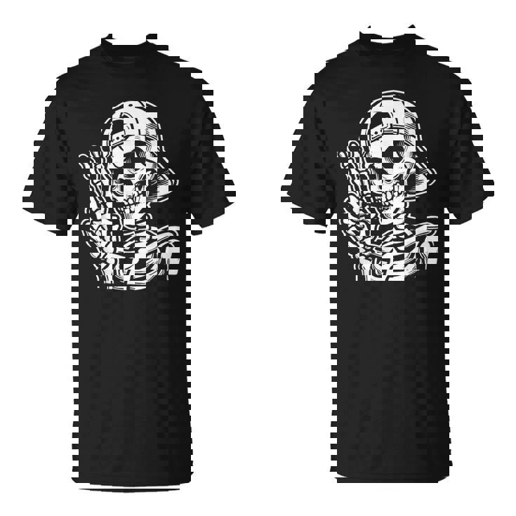 Skeleton Hand Peace Sign Retro Halloween Skeleton Hand Sign T-Shirt