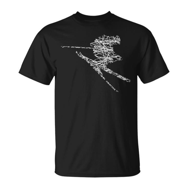 Ski Driver Silhouette Drawn T-Shirt