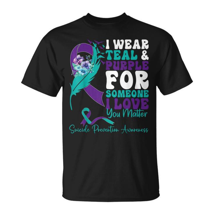 MAIHUN Suicide Awareness T-Shirt - You Matter Teal Purple Ribbon Mental Health Prevention Top For Women