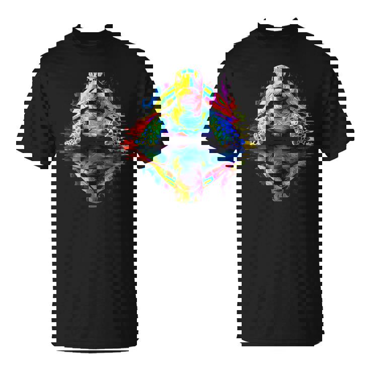 Tartaruga Arte Astratta Amante Animali Colorato Grafica Tartar Maglietta