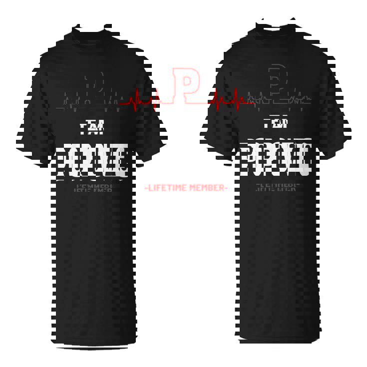 Team Popovic Lifetime Member Popovic Last Name T-Shirt