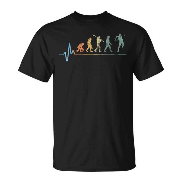 Tennis Evolution Herzschlagintage Retro Tennis Player Pulse T-Shirt