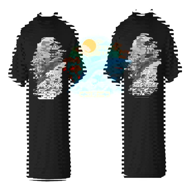 Tiburón Japonés Gran Ola Kanagawa Japón Arteintage Camiseta unisex