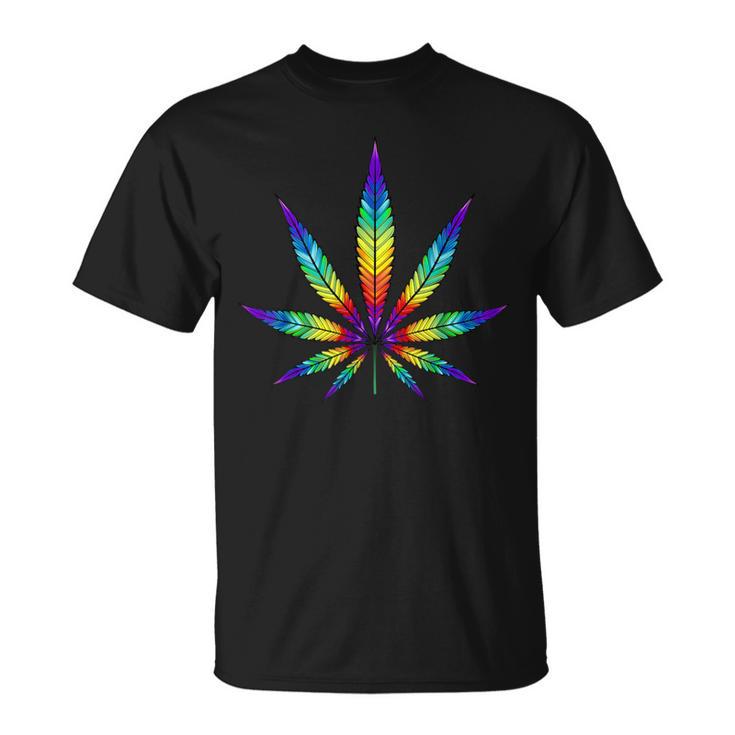 Weed Cannabis Marijuana Leaf Tie Dye Graphic 420 Stoner T-Shirt - Monsterry