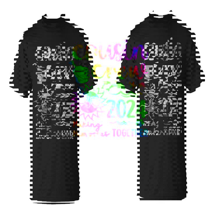 Tie Dye Cousin Crew 2024 Summer Vacation Beach Family Match T-Shirt
