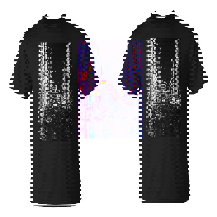 Tokyo Japan Night With Lights Graphic Men's Back Print T