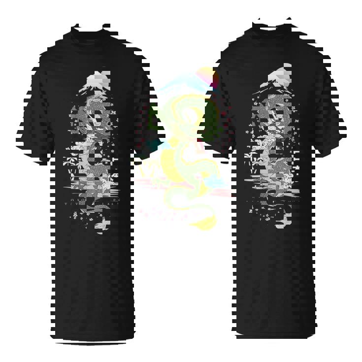 Tokyo Japon Dragon & Mt Fuji Avec Kanji Japonais Calligraphi T-Shirt