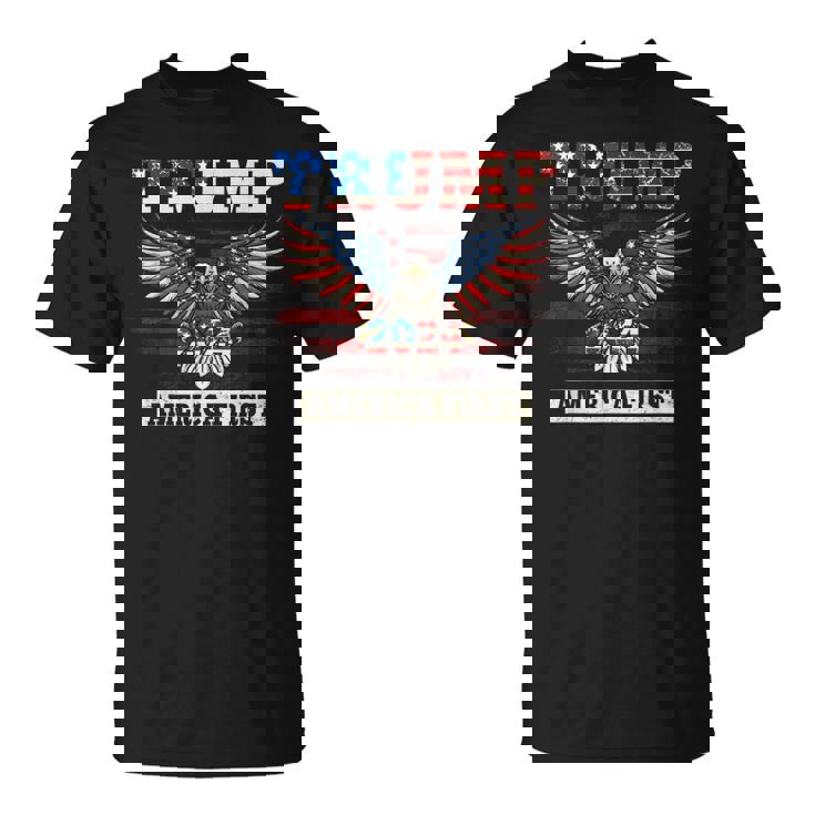 Trump 2024 America First Bald Eagle Pro Trump Bandera De Estados Unidos Camiseta unisex