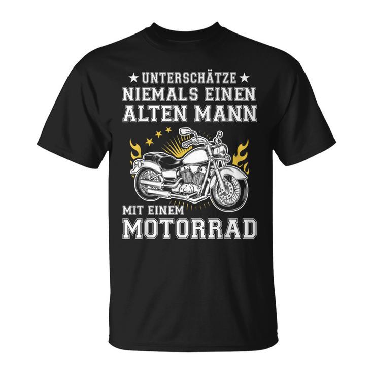 Unterschätze Niemals Einen Old Mann Mit Einer Motorrad T-Shirt