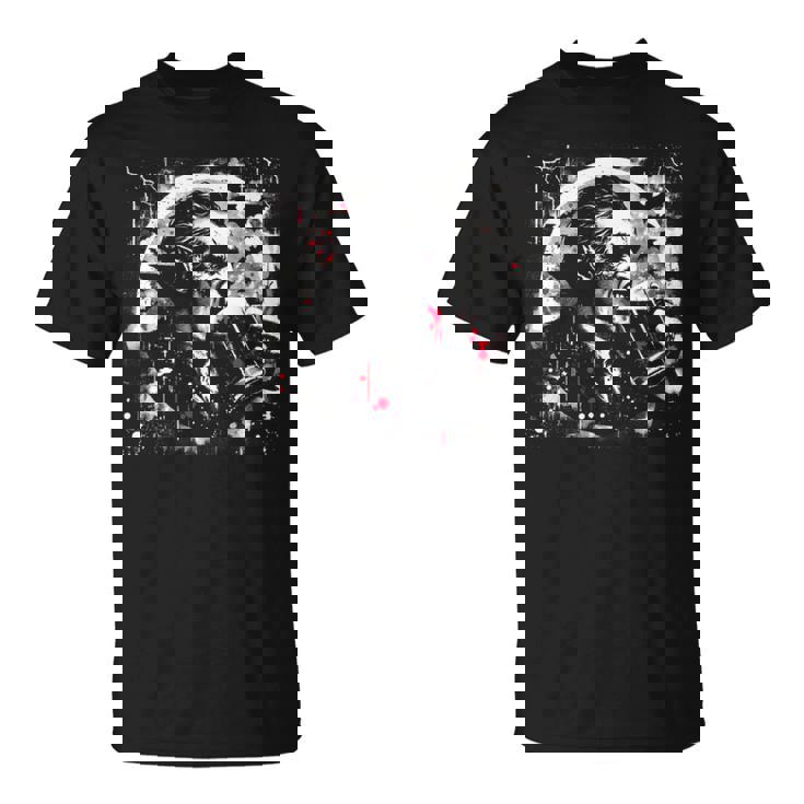 Vampire Beer Drinking Creepy Dracula Beer Halloween Lover T-Shirt