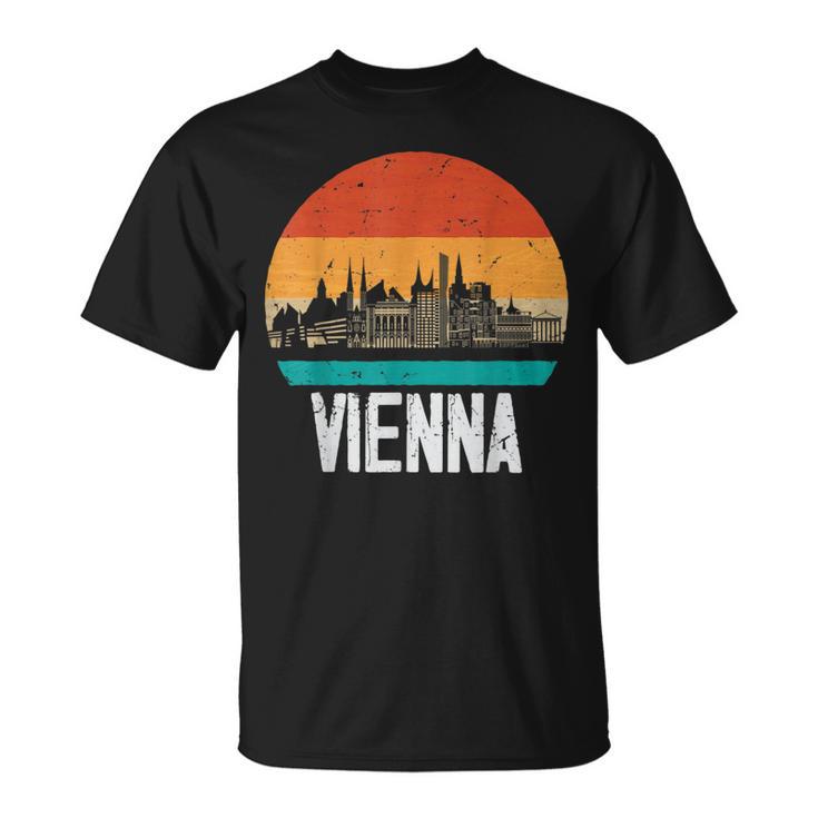 Vienna Austria Retrointage Sunset Skylineienna T-Shirt