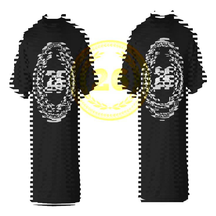 Vintage 26 Cumpleaños 26 Años Regalos Hombres 26 Cumpleaños Camiseta unisex