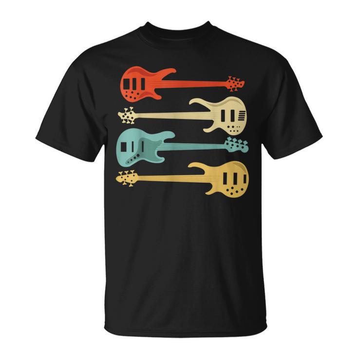 Vintage Retro Bass Guitar Bass Guitarra Camiseta unisex
