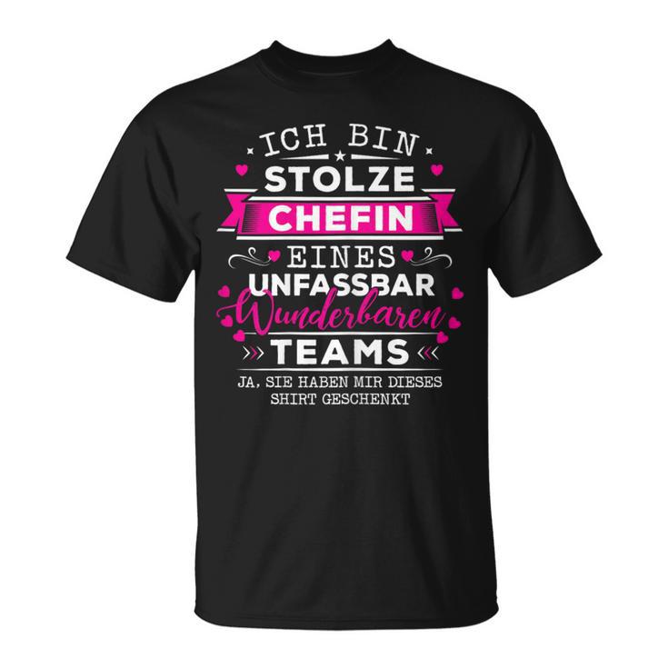 Women's With Saying For Die Chefin Im Büro T-Shirt