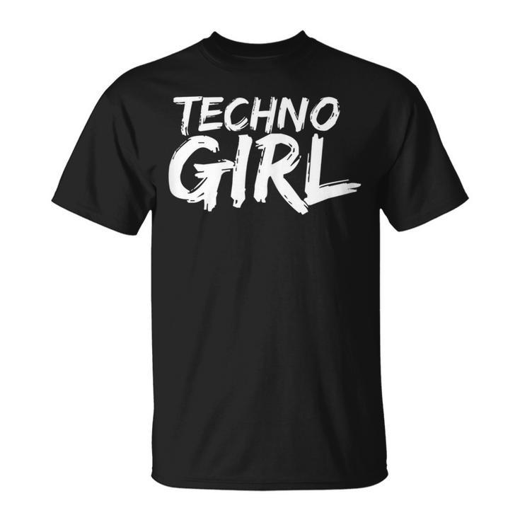 Women's Techno Girl Slogan Edm House Music Festival T-Shirt