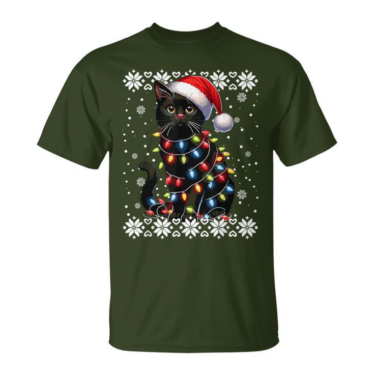 Cat Kitten Christmas Outfit Cats Mum Dad Christmas T-Shirt