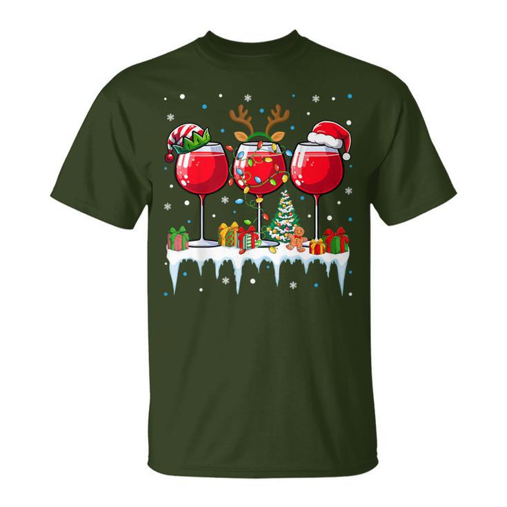 Christmas Reindeer Red Wine Women's T-Shirt