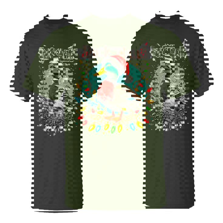 Duck The Halls Christmas Mallard Xmas Hunting Duck Men T-Shirt