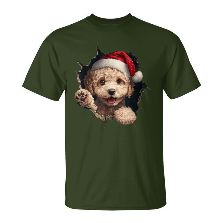 Poodle Dog Owner Dog Christmas Hat T-Shirt