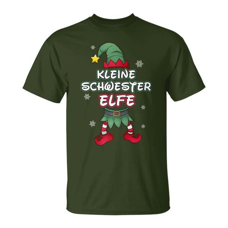 Little Sister Elf Christmas Outfit Partner Look T-Shirt