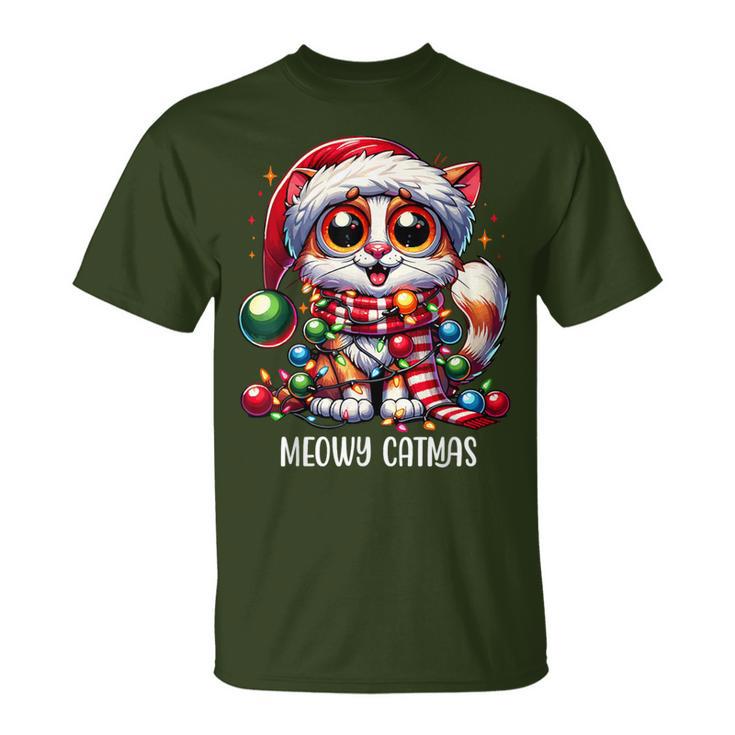 Meowy Catmas Cat Kitten Christmas Outfit Women's Christmas T-Shirt