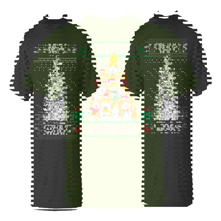 Merry Corgmas Ugly Sweater Corgi Christmas Tree Dog T-Shirt
