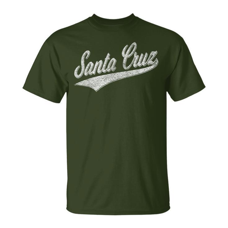 Santa Cruz California Sports Baseball Lettering Jersey Flag T-Shirt