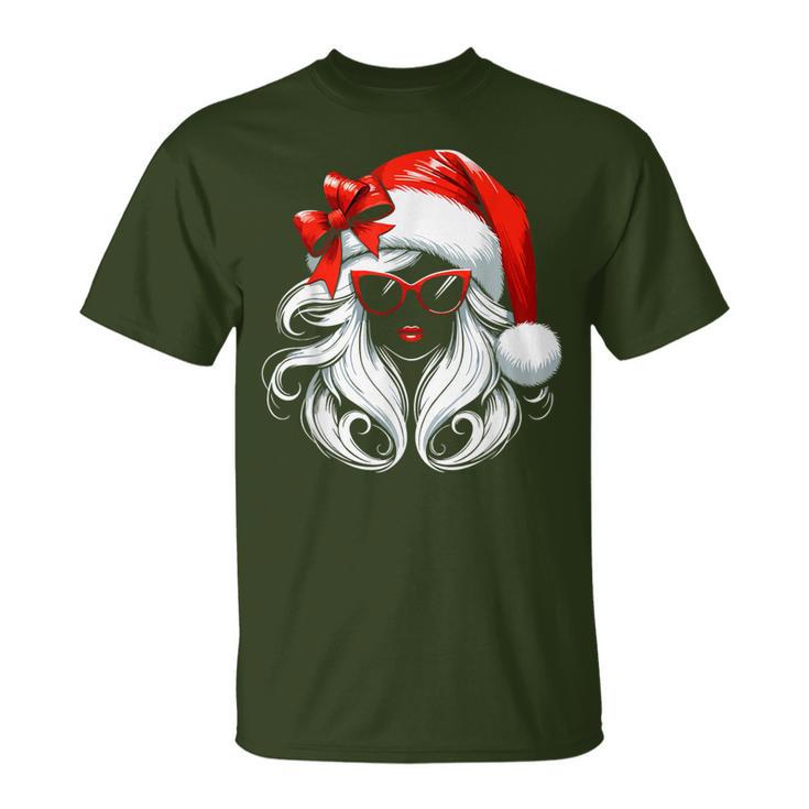 Santa Hat Santa Mama Grandma Girls Christmas T-Shirt