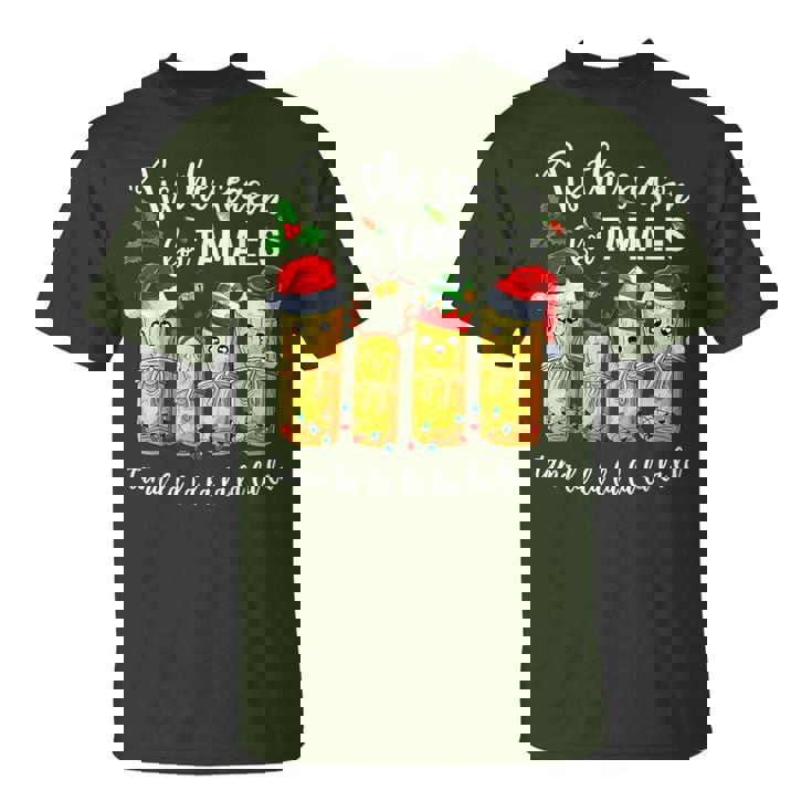 Tis The Season For Tamales Mexican Christmas Santa Hat T-Shirt