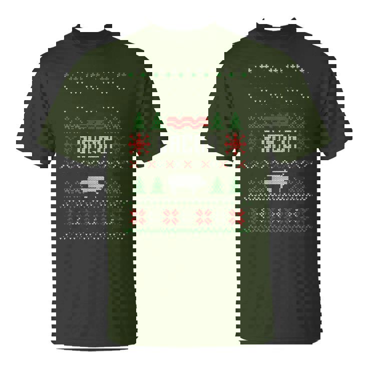 Ugly Christmas Sweater Ugly Sweater Bacon Pig T-Shirt