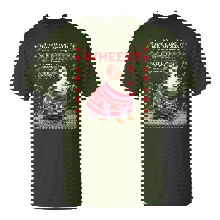 Wheeky Little Christmas Ugly Sweater Guinea Pig T-Shirt