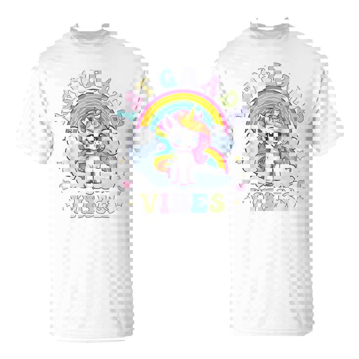 1St Grade Vibes Cute Back To School Unicorn First Grade Girl T-Shirt