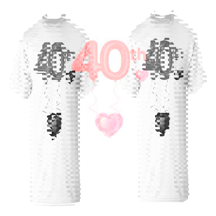 40º Aniversario Número 40º Aniversario De Bodas De Ruby Sin Mangas Camiseta unisex
